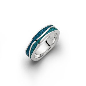 Ring Silber 925 „Meeresblau“ schmal