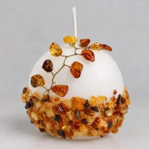 Kerze mit Bernstein - Kugel, 5 cm