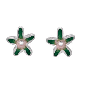 Usedom Schmuck Ohrstecker Seesternen - mit blauer oder grüner Emaille. Zart, maritim und langlebig. Perfekter Schmuck für Damen, die Meer lieben.