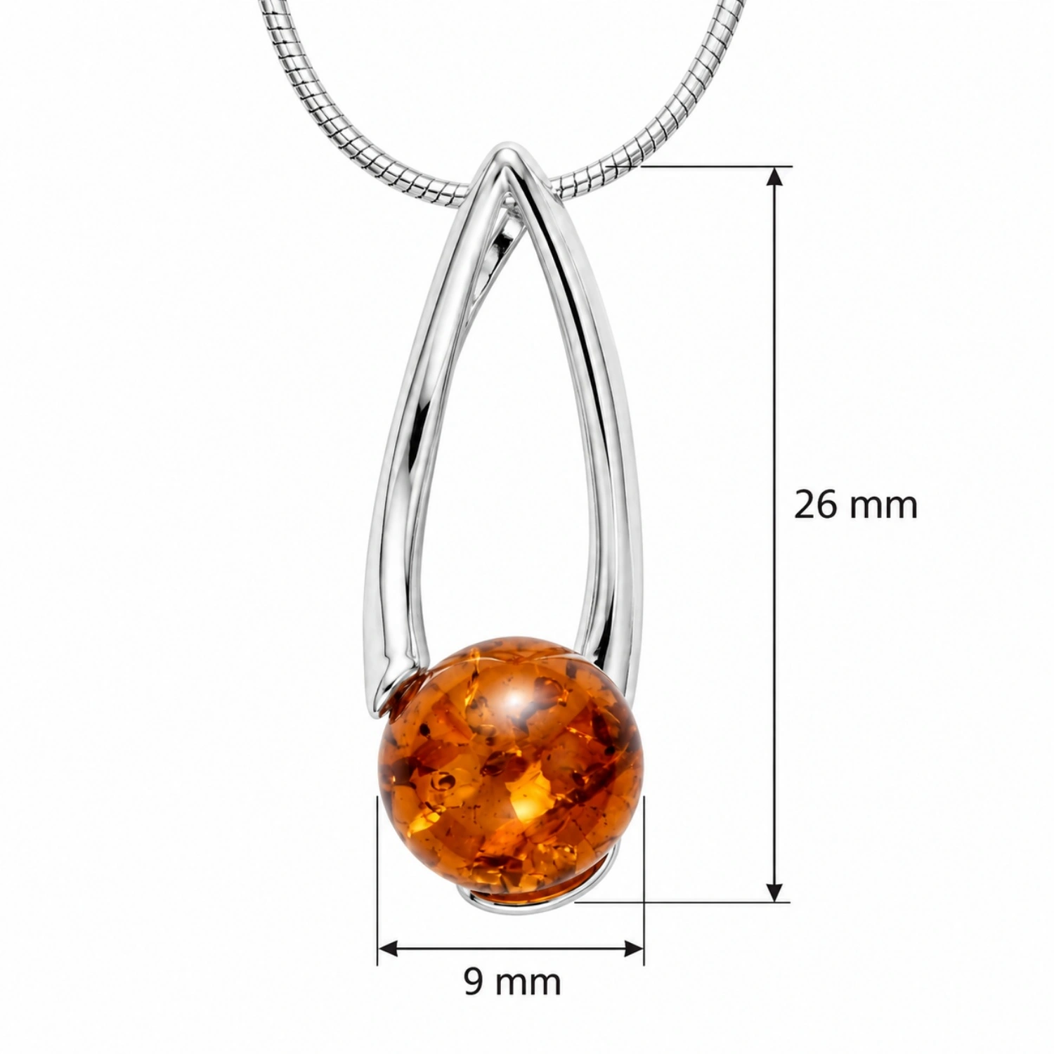 anhaenger-silber-925-bernstein-meeresperle-linealjpg Anhänger Silber 925 Bernstein „Meeresperle“; eleganter Kettenanhänger mit Bernsteinkugel; Schmuck mit Ostseebernstein