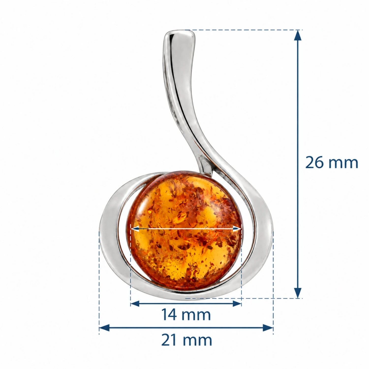 anhaenger-silber-925-bernstein-ostseesonne-lineal Anhänger Silber 925 Bernstein Ostseesonne Cognac; Kettenanhänger Bernstein Rund; Eleganter Schmuck mit Ostseebernstein