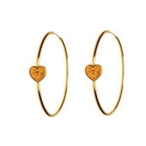 Ohrringe Bernstein, Sterlingsilber 925, vergoldet 24 ct. Art.Nr. 743 EAS2