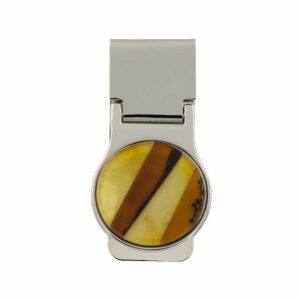 Usedom Schmuck Geldklammer Edelstahl Bernstein Mozaik EDY70