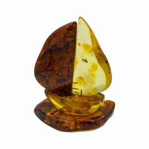 Usedom Schmuck Bernsteinschiff Cognac Gelb Grün