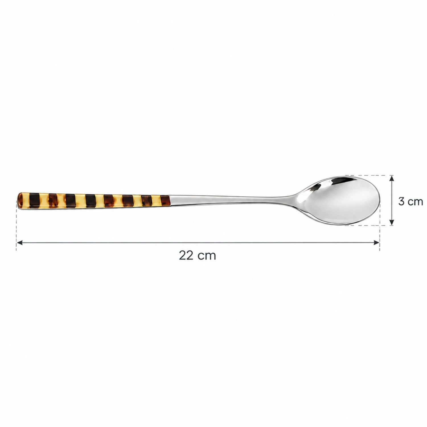 latte-macchiato-loeffel-bernsteinmosaik-lineal Latte Macchiato Löffel mit Bernsteinmosaik aus Edelstahl in Silber und natürlichen Bernsteintönen; Bernstein Besteck; eleganter Kaffeelöffel mit Bernstein