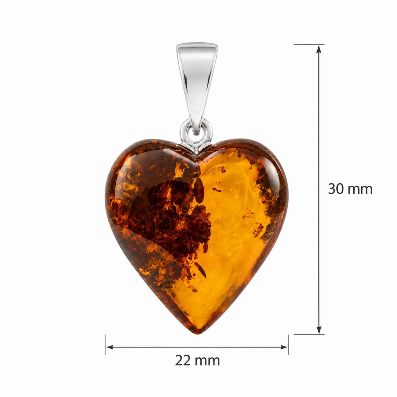anhaenger-silber-925-bernstein-herz-dunkel-cognac-lineal Anhänger Silber 925 Bernstein Herz Dunkel Cognac; Schmuck mit Ostseebernstein; schöner Silber Anhänger in Herzform mit Bernstein