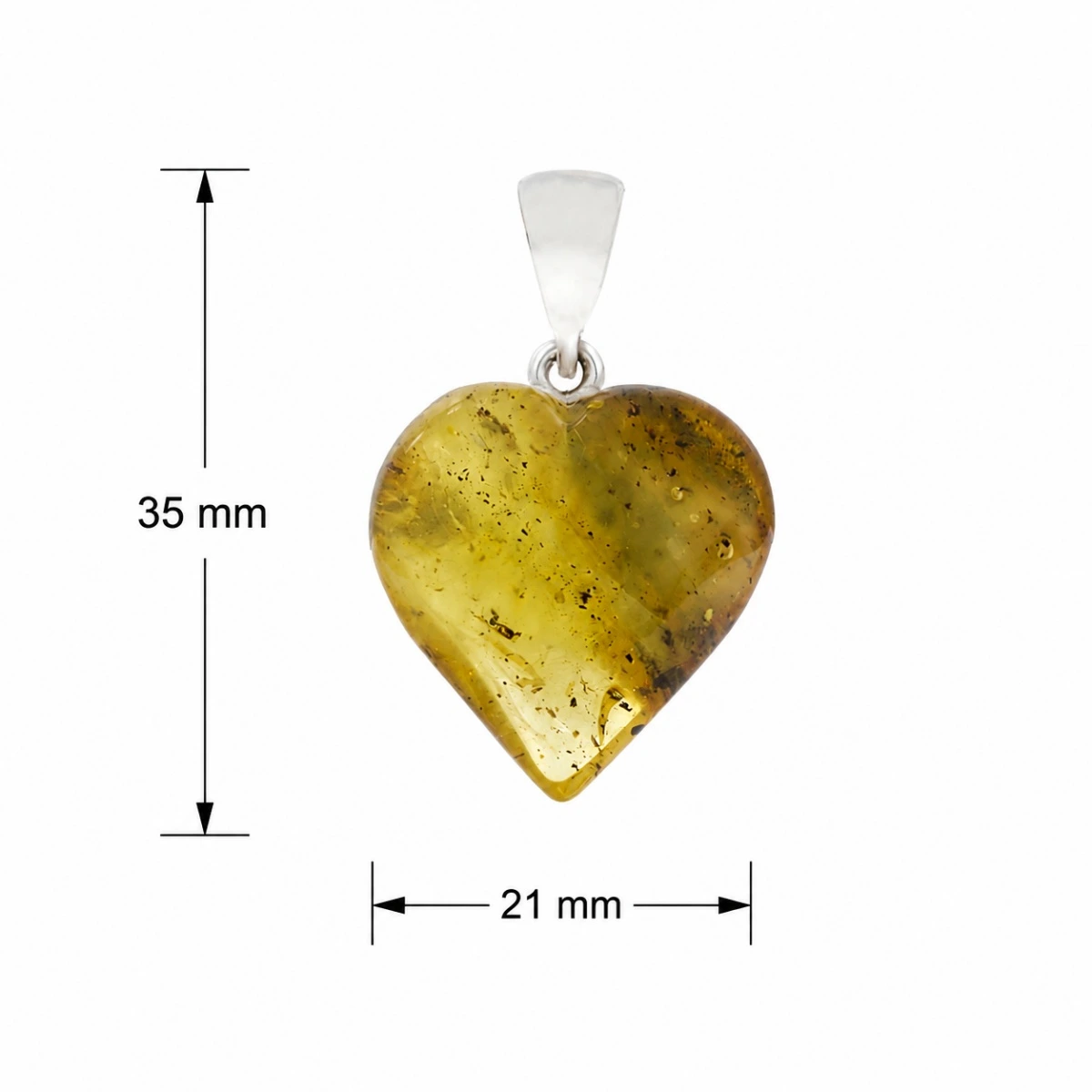 anhaenger-silber-925-bernstein-herz-gruen-lineal Anhänger Silber 925 Bernstein Herz Grün; Schmuck mit Ostseebernstein; Silberanhänger Herz mit grünem Bernstein