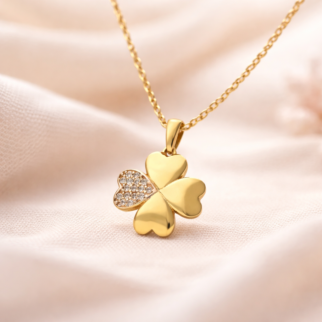 Anhänger Gold 333 „Vierblättriges Glück“ Anhänger Gold 333 „Vierblättriges Glück“ mit funkelnden Zirkonia