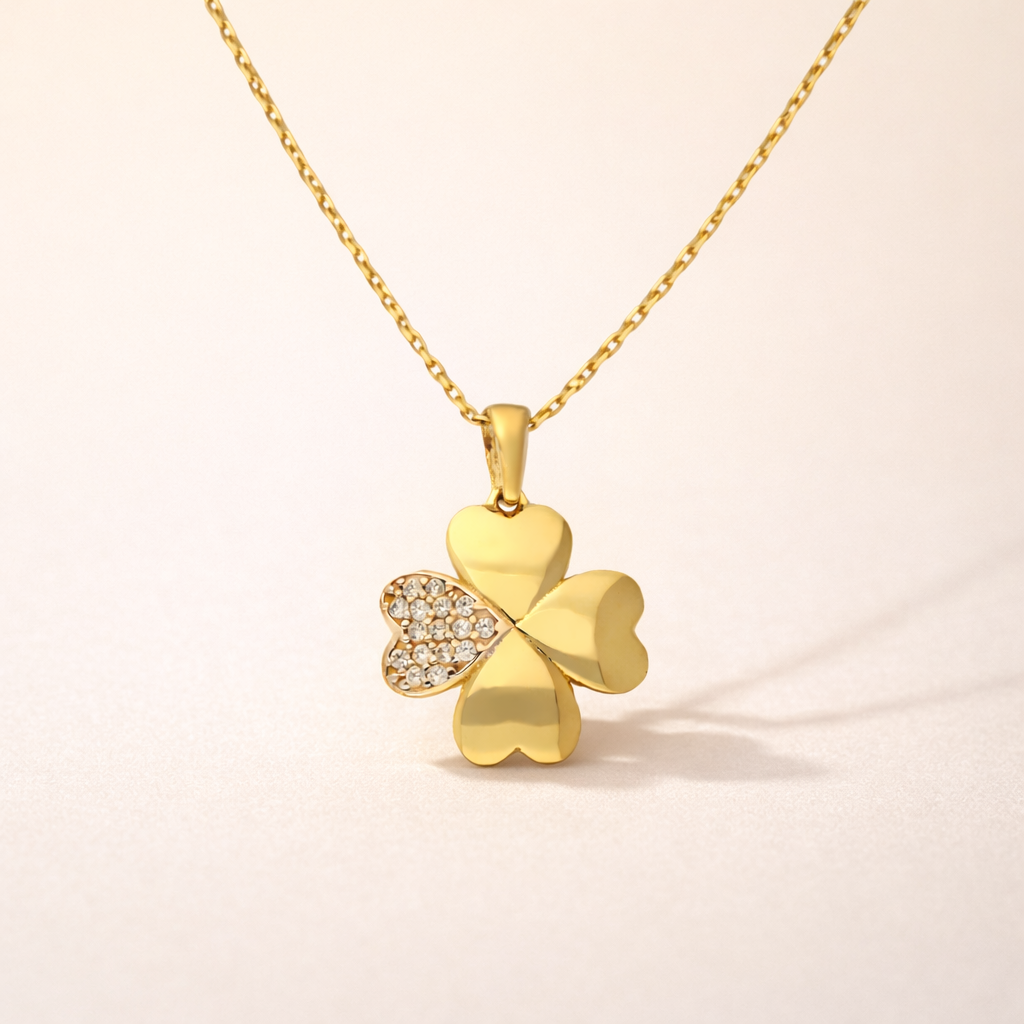 Anhänger Gold 333 „Vierblättriges Glück“ Anhänger Gold 333 „Vierblättriges Glück“ mit funkelnden Zirkonia