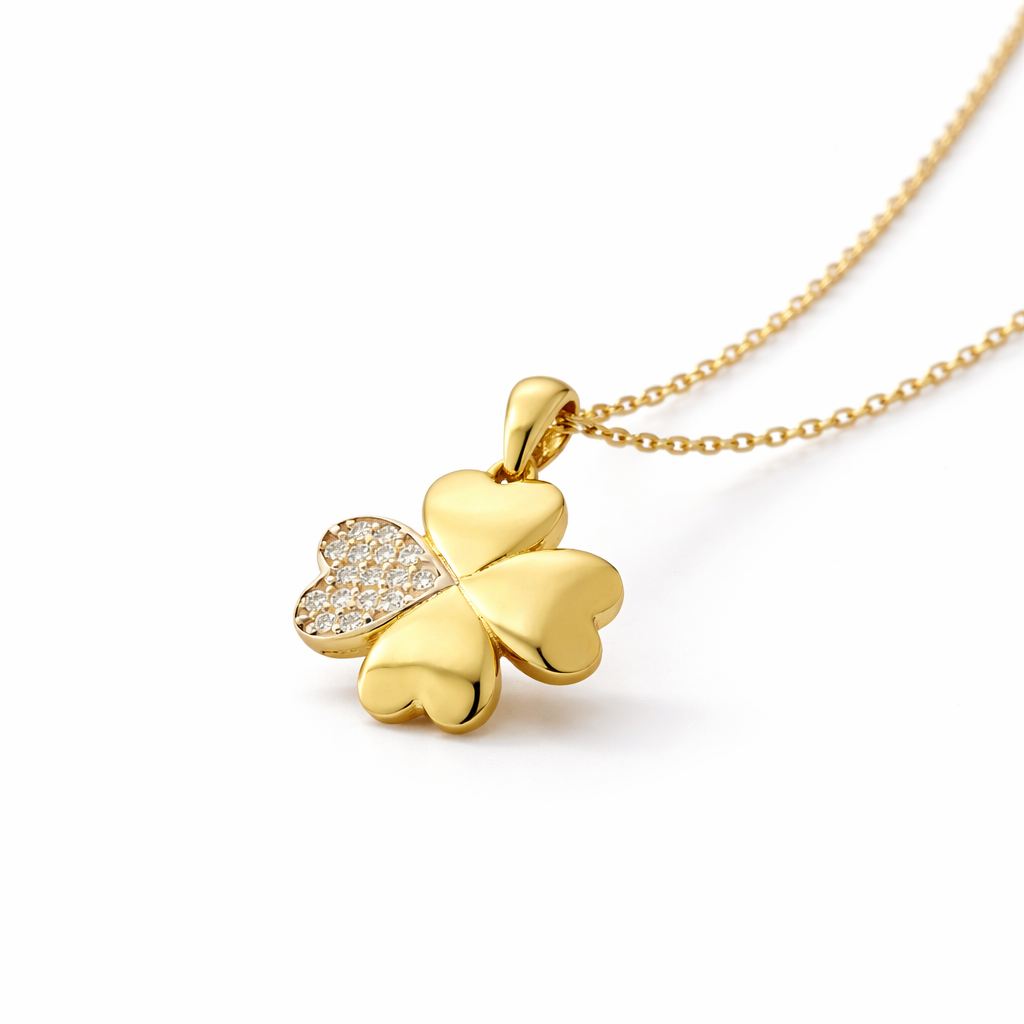 Anhänger Gold 333 „Vierblättriges Glück“ Anhänger Gold 333 „Vierblättriges Glück“ mit funkelnden Zirkonia
