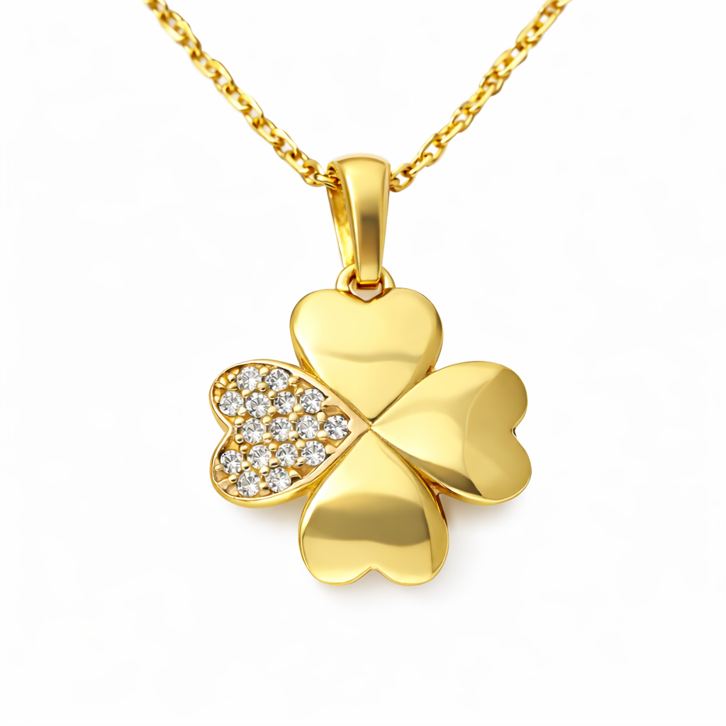Anhänger Gold 333 „Vierblättriges Glück“ Anhänger Gold 333 „Vierblättriges Glück“ mit funkelnden Zirkonia