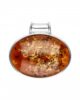 Anhänger Silber 925 Cognac Bernstein Oval
