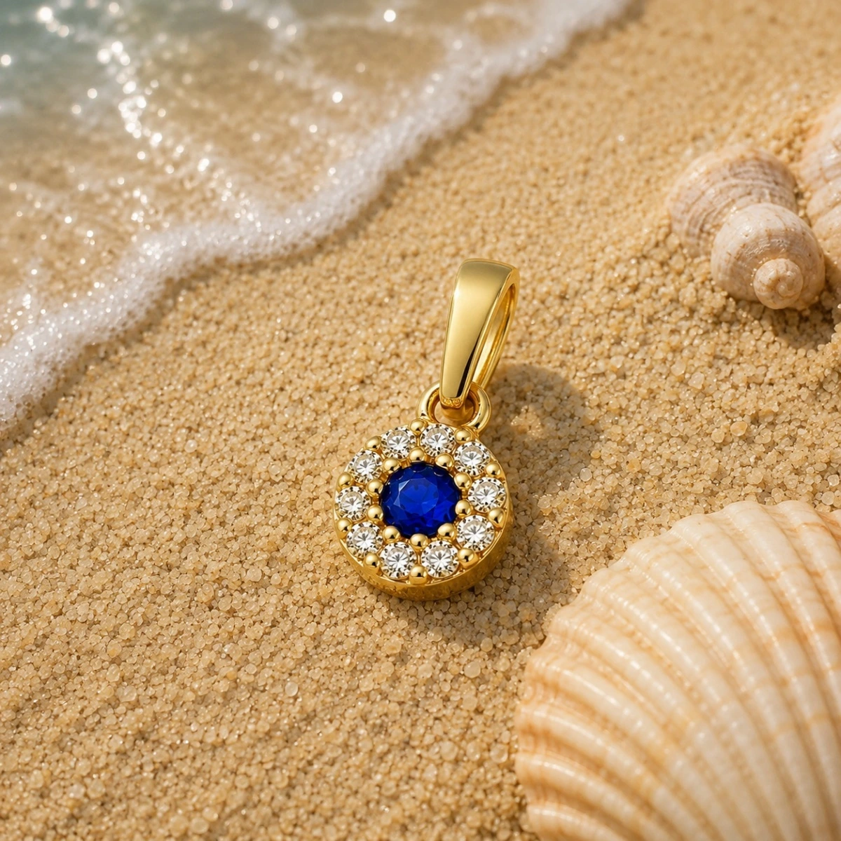 anhaenger-gold-585-meeresleuchten-mit-zirkonia-meer Anhänger Gold 585 „Meeresleuchten“ mit Zirkonia; Goldanhänger mit blauem und weißem Zirkonia