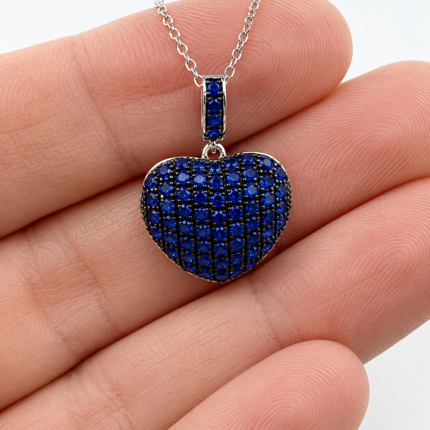 halskette-silber-925-herz-blau-zirkonia-2 Halskette Silber 925 Herz Blau mit Zirkonia