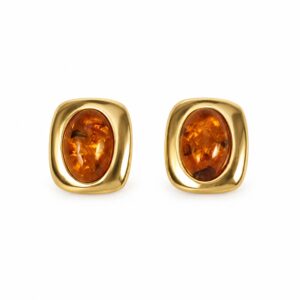 Bernstein Ohrstecker Gold 375 „Strandgold”