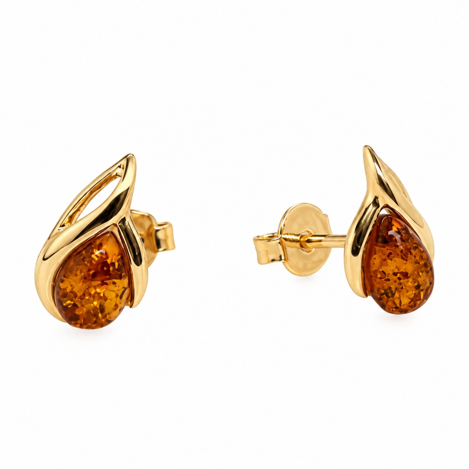 bernstein-ohrstecker-gold-375-wellenklang-andere-seite Ohrstecker Gold 375 Bernstein „Wellenklang“ für Damen