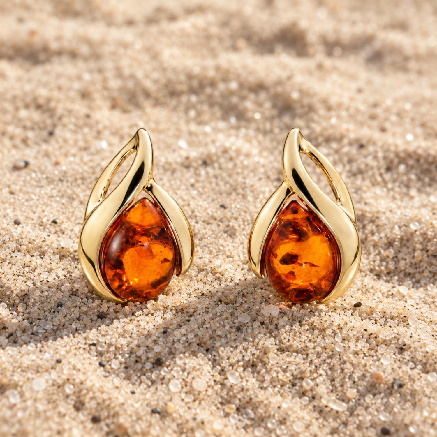 bernstein-ohrstecker-gold-375-wellenklang-sand Ohrstecker Gold 375 Bernstein „Wellenklang“ für Damen