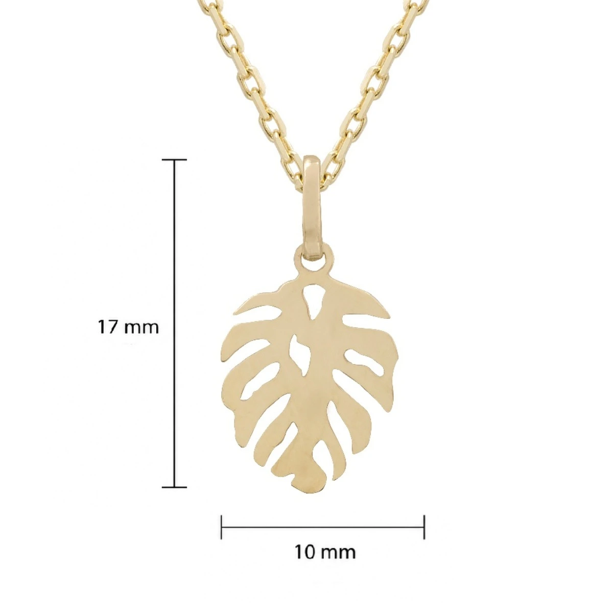 anhaenger-gold-333-monstera-blatt-lineal Anhänger Gold 333 Monstera Blatt; Anhänger Gold Blattform