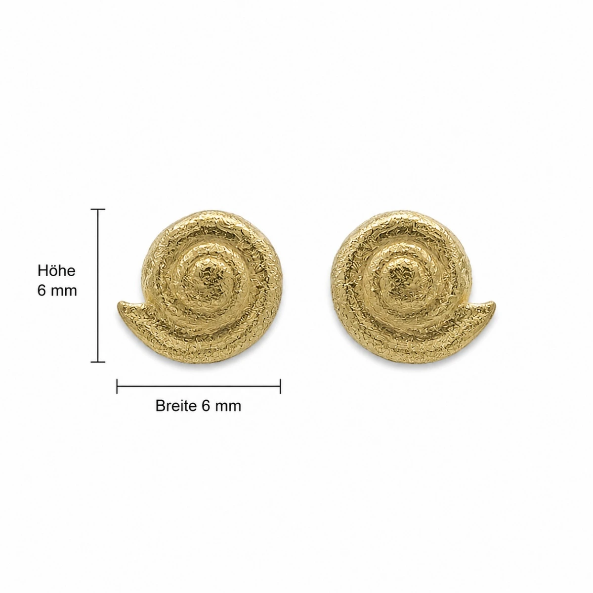 ohrstecker-gold-333-schnecke-lineal Ohrstecker Gold 333 Schnecke Motiv, glänzendes 8 Karat Gold, maritimer Schmuck von Insel Gefühl.