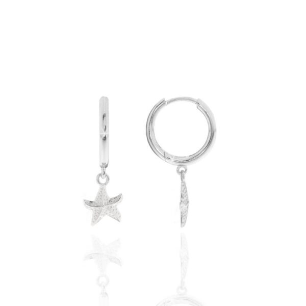 Creolen Silber mit Seestern-Anhängern – eleganter Ohrschmuck mit maritimem Flair.