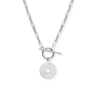 Halskette Silber Mandala – runde Silberkette mit feinem Mandala-Anhänger im modernen Design
