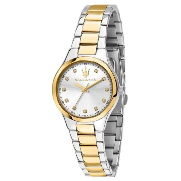 Maserati ATTREZIONE Damenuhr 30mm – elegante Damenarmbanduhr in Silber mit Maserati-Logo
