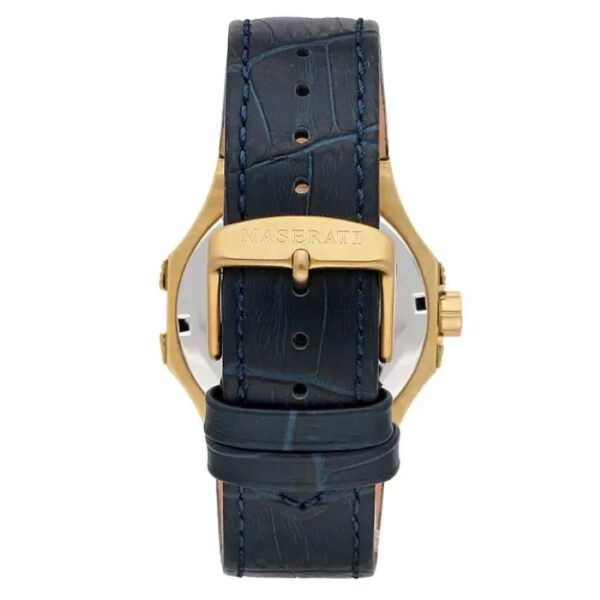 Maserati POTENZA R8851108035 Herrenuhr 42mm Blue Gold – Herrenuhr mit Lederband und goldfarbenem Gehäuse