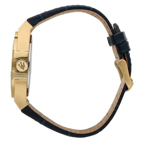 Maserati POTENZA R8851108035 Herrenuhr 42mm Blue Gold – Herrenuhr mit Lederband und goldfarbenem Gehäuse