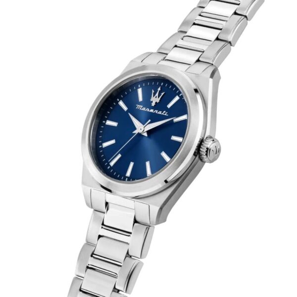 Maserati VELOCITÀ R8853152504 Damenuhr 35mm Silber – Damenarmbanduhr mit Edelstahlgehäuse und blauem Zifferblatt