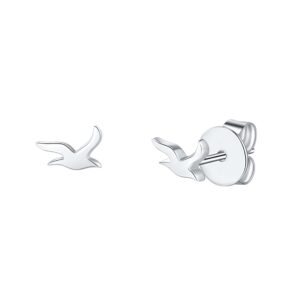 Silberne Ohrstecker in Form einer Möwe – filigraner, rhodinierter Schmuck aus 925er Silber
