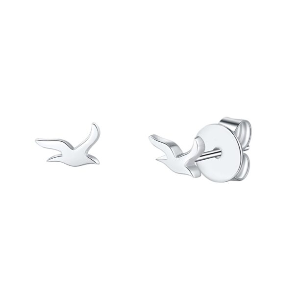 Silberne Ohrstecker in Form einer Möwe – filigraner, rhodinierter Schmuck aus 925er Silber