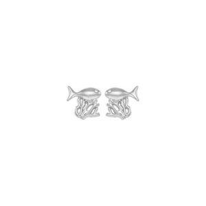 Silberohrstecker mit Fisch und Koralle – maritimes Design aus 925 Silber