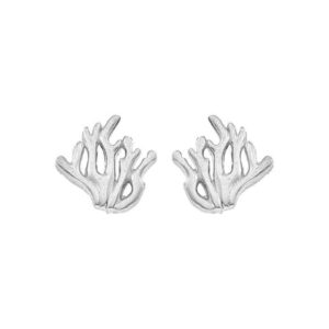 Koralle Ohrstecker 925 Silber rhodiniert aus der Kollektion Meeresleben – filigrane maritime Ohrringe