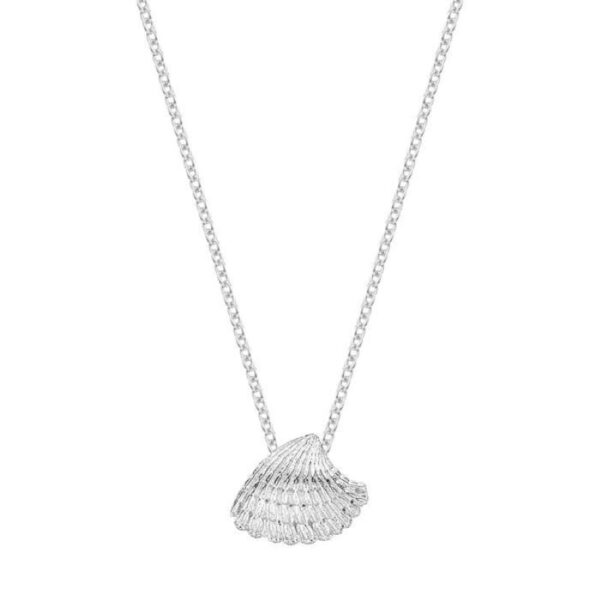 Jakobsmuschel Halskette 925 Silber Rhodiniert aus der Kollektion Meeresleben – filigrane maritime Halskette mit Muschel-Anhänger