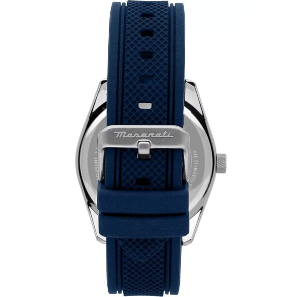 Maserati ATTRAZIONE R8851151005 Herrenuhr 43mm Blau mit Silikonarmband und Datumsanzeige