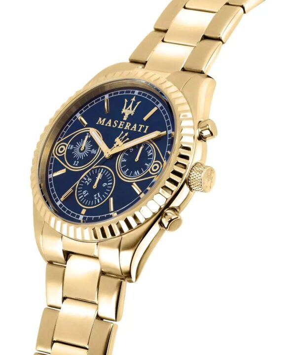 Maserati COMPETIZIONE R8853100026 Herrenuhr 43mm Blue Gold mit Edelstahlarmband