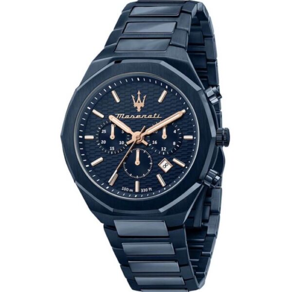 Maserati STILE R8873642008 Herrenuhr 45mm blau mit Edelstahlarmband