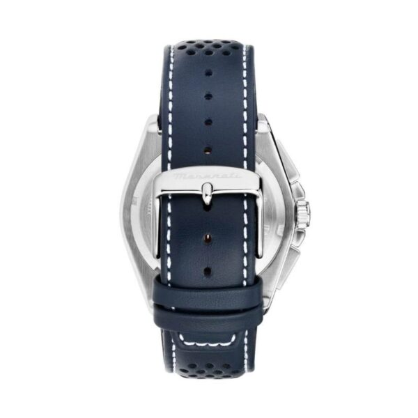 Maserati VELOCITÀ R8871652001 Herrenuhr 43mm blau mit Lederarmband und Chronograph