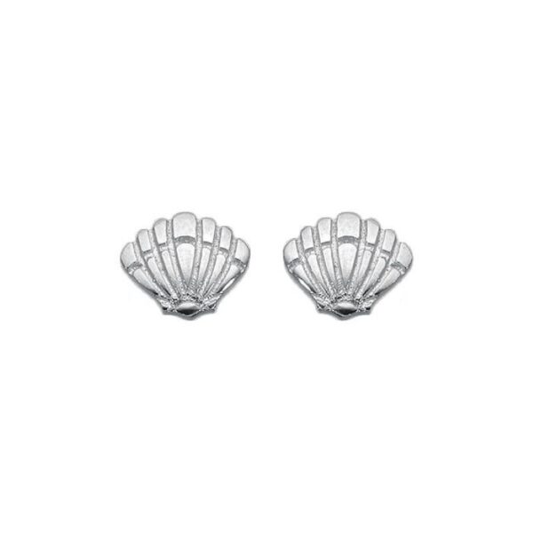Ohrstecker in Form einer Jakobsmuschel aus 925er Silber – maritimer Ohrschmuck