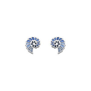 Ohrstecker Silber Nautilusmuschel Blau