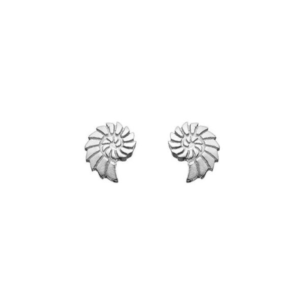 Silberne Ohrstecker in Nautilus-Spirale aus 925er Silber – maritimer Ohrschmuck