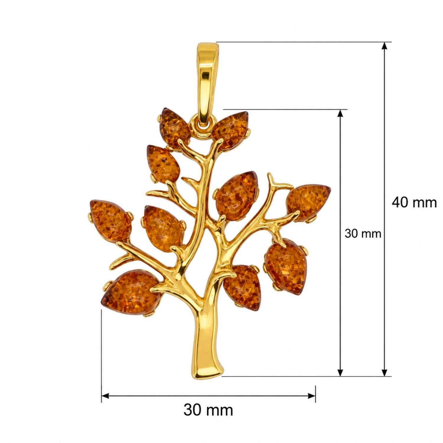 anhaenger-silber-925-24k-vergoldet-bernstein-gluecksbaum-lineal Anhänger Silber 925 24k vergoldet Bernstein Glücksbaum Cognac; eleganter Bernstein Anhänger Baum des Lebens; mit Bernstein Blättern; eleganter Schmuck mit Ostseebernstein