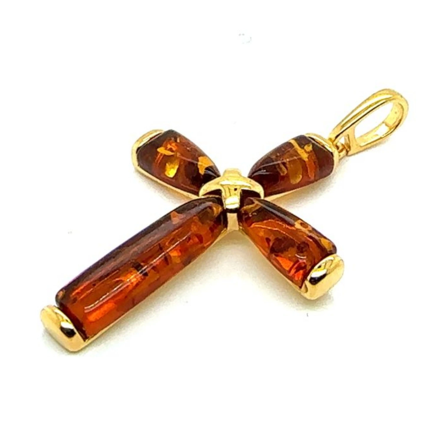 anhaenger-silber-925-24k-vergoldet-bernstein-kreuz-seite Anhänger Silber 925 24k vergoldet Bernstein Kreuz Cognac; eleganter Schmuck mit Ostseebernstein; Bernstein Kettenanhänger Kreuz Unisex