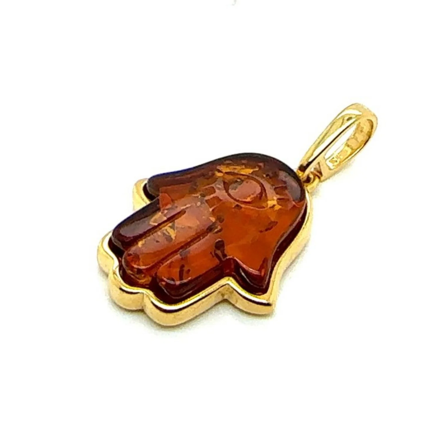 anhaenger-silber-925-24k-vergoldet-bernstein-fatima-hand-seite Anhänger Silber 925 24k vergoldet Bernstein „Fatima Hand“; Schmuck mit Ostseebernstein; Schutz Talisman aus Bernstein; Hamsa Hand Anhänger