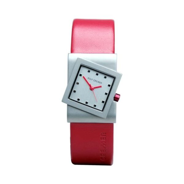 Rolf Cremer Damenuhr Turn 492059 Rot mit Titan-Gehäuse und rotem Lederarmband