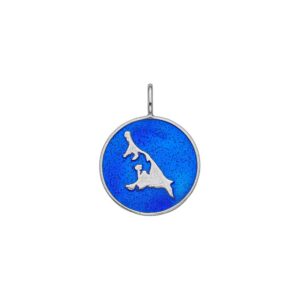 Anhänger Silber „Blaue See“ mit blauer Emaille, 18 mm, Usedom Insel Kollektion