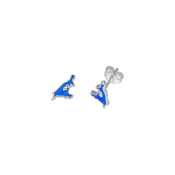 Ohrstecker Silber Usedom „Meeresblick“ aus der Usedom Kollektion – blaue Emaille, aus 925er Silber, elegant, Unisex, Silberschmuck