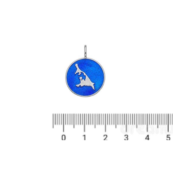 Anhänger Silber „Blaue See“ mit blauer Emaille, 18 mm, Usedom Insel Kollektion