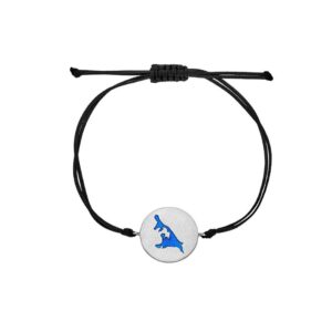 925er Silber Armband, rhodiniertes Silber, blaue Emaille, verstellbares Makramé-Band, Unisex, wasserfest, Usedom Schmuck