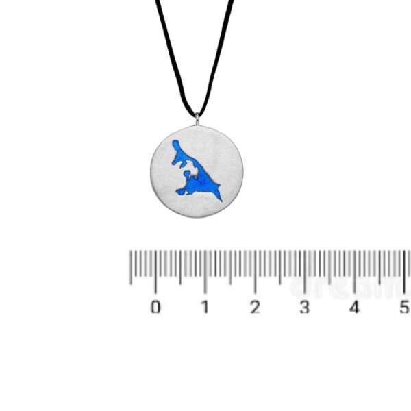 Halskette Silber Usedom Insel „Inselträume”, Silberkette 925 rhodiniert mit blauer Emaille, Silberschmuck aus Usedom